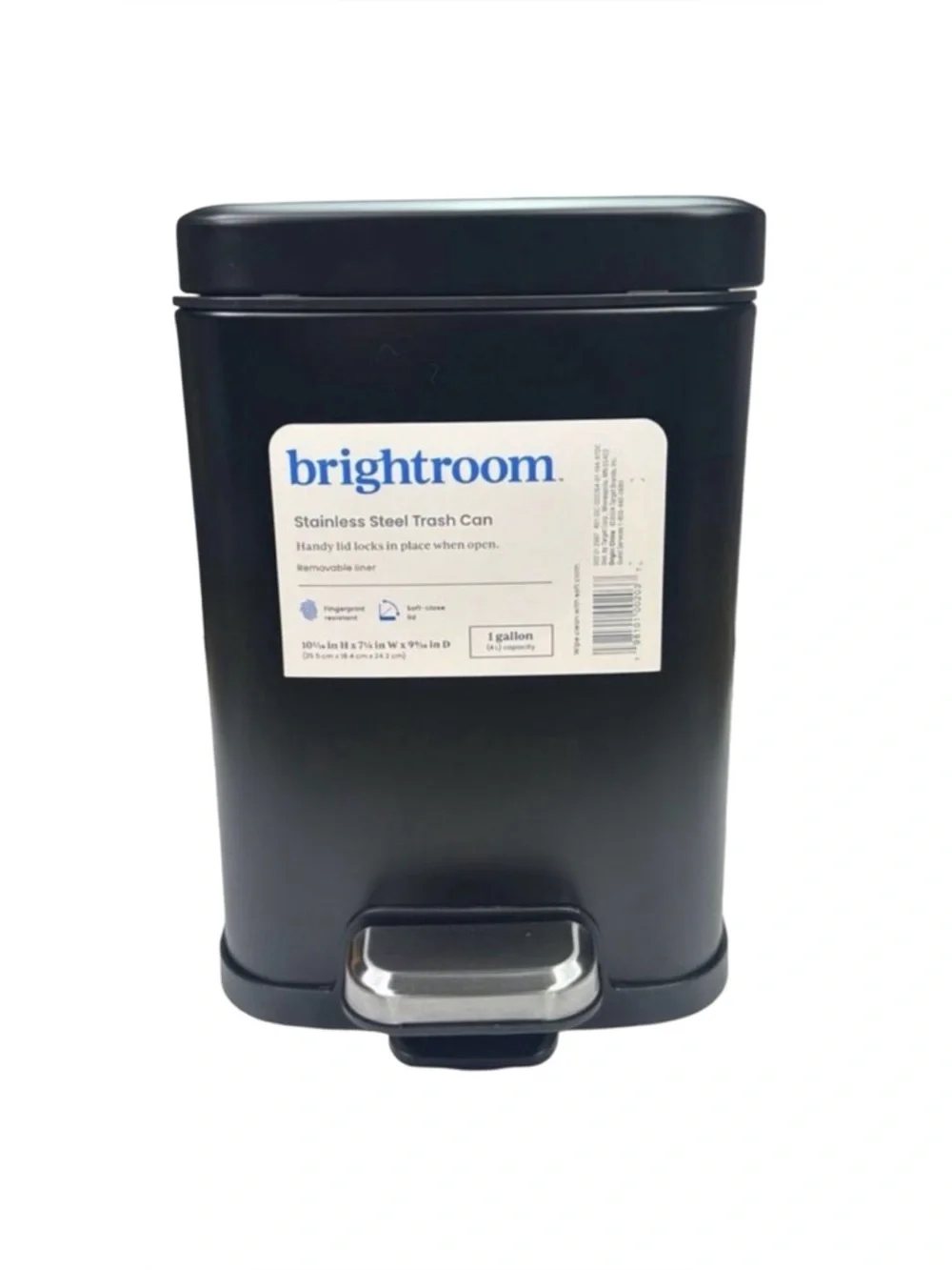 Brightroom x Target Stainless Steel Trash Can 1 gallon / 4L - 10” x 7.25” x 9.5”
